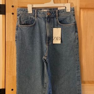 Zara super high rise straight fit jeans, size 10